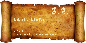 Babala Nimfa névjegykártya